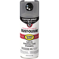 Rust-Oleum Stops Rust 12 Oz. Custom Spray 5 in 1 Satin Spray Paint  Coastal Gray