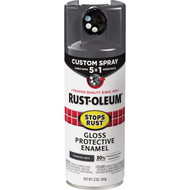 Rust-Oleum Stops Rust 12 Oz. Custom Spray 5 in 1 Gloss Spray Paint  Charcoal Gray