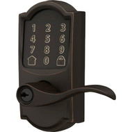 Encode Smart WiFi Lever with Accent Lever and Camelot Trim in Aged Bronze