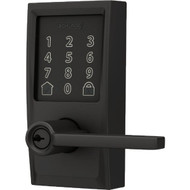Encode Smart WiFi Lever with Latitude Lever and Century Trim in Matte Black