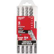 Milwaukee MX4 SDS-PLUS 4-Cutter Rotary Hammer Drill Bit Set (5-Piece)