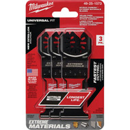 Milwaukee NITRUS CARBIDE 1-3/8 In. Extreme Materials Universal Fit OPEN-LOK Oscillating Blade (3-Pack)