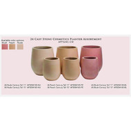 Avera Products Cast Stone Cosmetics Fiberglass Reinforced Cement Planter Assortment (24-Piece)