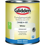 Glidden Fundamentals Semi-Gloss Interior Paint  White  1 Qt.