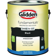 Glidden Fundamentals Semi-Gloss Interior Paint  Black  1 Gal.