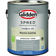 Glidden Spred Interior Grab-N-Go Paint + Primer Semi-Gloss Paint  Storm's Coming  1 Gal.