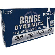 Fiochhi Range Dynamics 308A 150 Grain FMJ Centerfire Ammunition Cartridge