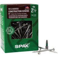 SPAX 8 x 2-1/2 MDF Trim Head T-20+ Zinc (Interior) 1Lb. Screw (154-Count)