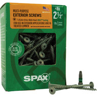 SPAX 8 x 2-1/2 In. Wafer Head T-20+ HCR-X (Exterior Rated) Cabinet Screw 1 Lb. (120-Count)
