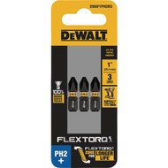 DEWALT FlexTorq 1 In. #2 Phillips Impact Screwdriver Bit (3-Pack)