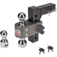 TowSmart 6 In. Drop Adjustable Tri-Ball Mount with Interchangeable Hitchballs  12 000 Lb. Capacity