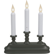 Xodus 9 In. W. x 10.25 In. H. x 2 In. D Aged Bronze Color Changing LED Candelabra Battery Operated Candle
