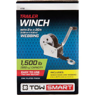 TowSmart Manual Trailer Hand Winch  1500 Lb. Capacity