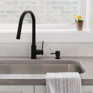 Danco Universal Matte Black Soap Dispenser with Curved Nozzle