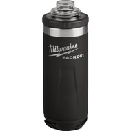 Milwaukee PackOut 18 Oz. Black Insulated Bottle with Chug Lid