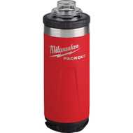 Milwaukee PackOut 18 Oz. Red Insulated Bottle with Chug Lid