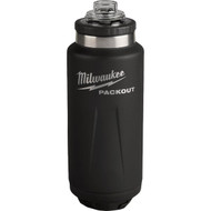 Milwaukee PackOut 36 Oz. Black Insulated Bottle with Chug Lid