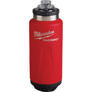Milwaukee PackOut 36 Oz. Red Insulated Bottle with Chug Lid