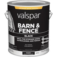 Valspar Alkyd Exterior Oil Paint & Primer In One Barn & Fence Paint  Black  1 Gal.