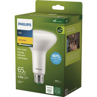 Philips Ultra Efficient 65W Equivalent Soft White BR30 Medium LED Floodlight Light Bulb