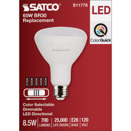 Satco 65W Equivalent 5CCT-Selectable BR30 Medium Dimmable LED Floodlight Bulb