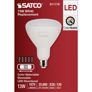 Satco 75W Equivalent 5CCT-Selectable BR40 Medium Dimmable LED Floodlight Bulb
