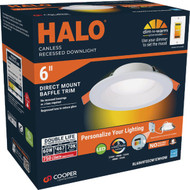 Halo 6 In. Selectable CCT Direct Mount Canless Recessed LED Downlight  White
