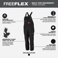 Milwaukee FREEFLEX Men's Large Black Insulated Bib Overalls