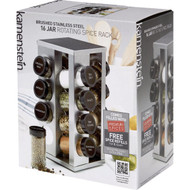 Kamenstein Heritage 16-Jar Stainless Steel Revolving Countertop Spice Rack