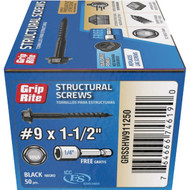 Grip-Rite PrimeGuard Plus #9 x 1.5 In. Hex Washer Head Structural Screw (50-Count)