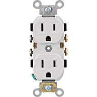 Leviton 15A White Commercial Grade 5-15R Combination Side Back Wire Duplex Outlet