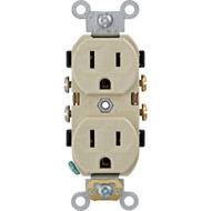 Leviton 15A Ivory Commercial Grade 5-15R Combination Side Back Wire Duplex Outlet