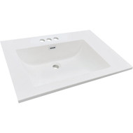 CraftMark 31 In. x 22 In. Cultured Marble Solid High Closs White Vanity Top with Wave Bowl