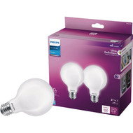 Philips Ultra Definition 60W Equivalent Daylight G25 Medium Frosted LED Decorative Light Bulb (2-Pack)