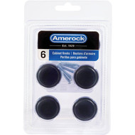 Amerock Arden 1.25 In. Dia. Round Matte Black Cabinet Knob (6-Pack)