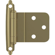 Amerock 3/8 In. Golden Champagne Inset Self Closing Face Mount Cabinet Hinge (2-Pack)