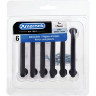 Amerock Factor 3 In. Matte Black Cabinet Pull (6-Pack)