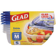 Glad 25 Oz. Clear Square Entre Container (5-Pack)