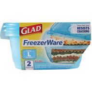 Glad Freezerware 64 Oz. Blue Rectangle Container (2-Pack)
