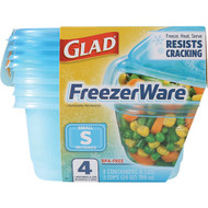 Glad Freezerware 24 Oz. Blue Rectangle Container (4-Pack)