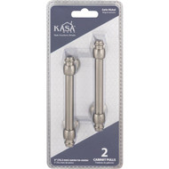 KasaWare 4" Overall Length Beveled Edge Satin Nickel Bar Pull (2-Pack)