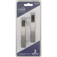 KasaWare 4 In. Overall Length Satin Nickel Flared Foot Square Pull (2-Pack)