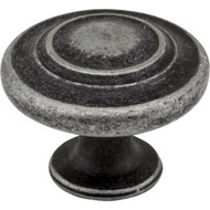 Elements Arcadia 1-5/16 In. Diameter Distressed Antique Silver Round Cabinet Knob