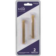 KasaWare 3-3/8 In. Overall Length Brushed Gold Square Bar Pull (2-Pack)
