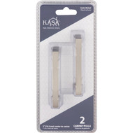KasaWare 3-3/8 In. Overall Length Satin Nickel Square Bar Pull (2-Pack)