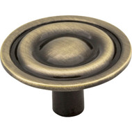 Elements Kingsport 1-5/16 In. Diameter Brushed Antique Brass Ringed Mushroom Knob