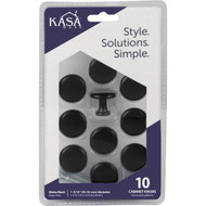 KasaWare 1-3/16 In. Diameter Matte Black Flat Round Knob (10-Pack)