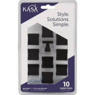 KasaWare 1 In. Diameter Matte Black Flared Foot Square Knob (10-Pack)