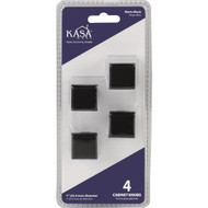 KasaWare 1 In. Diameter Matte Black Flared Foot Square Knob (4-Pack)