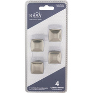 KasaWare 1-1/16 In. Diameter Satin Nickel Plain Square Knob (4-Pack)